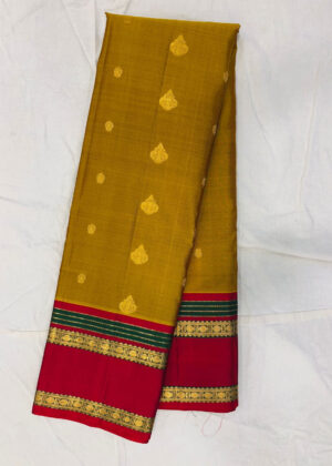 Mustard Pure Silk Saree - Handwoven Elegance with Traditional Zari Work