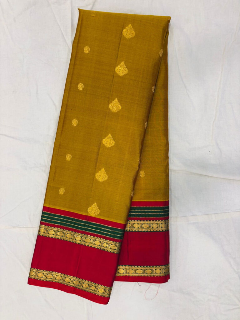 Mustard Pure Silk Saree – Handwoven Elegance with Traditional Zari Work