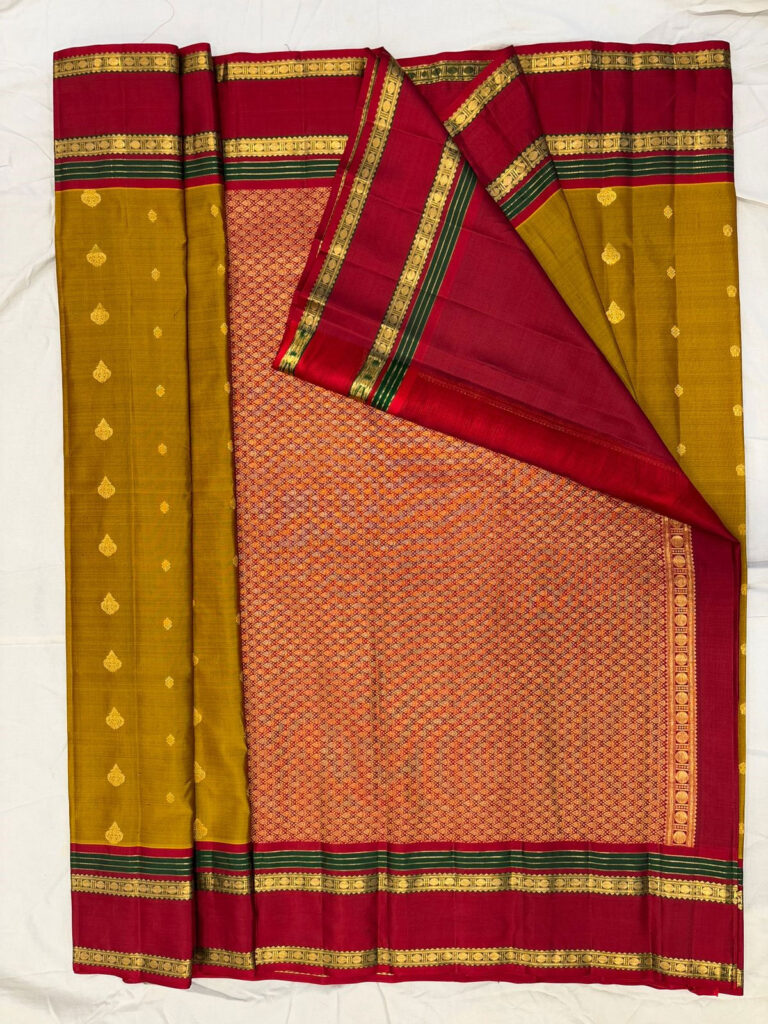 Mustard Pure Silk Saree – Handwoven Elegance with Traditional Zari Work