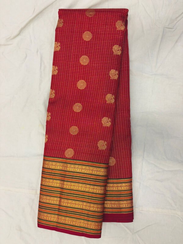 Maroon Pure Silk Saree with Golden Zari Border