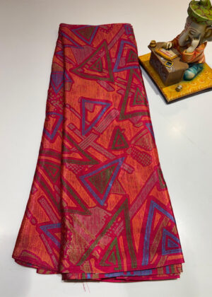 crepe011225_red Premium Red Crepe Silk Saree