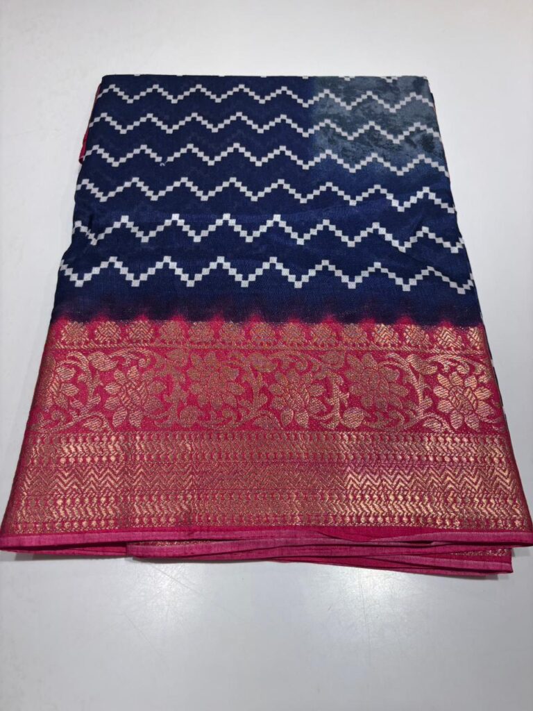 Soft Silk Saree with Rich Red Zari Border
