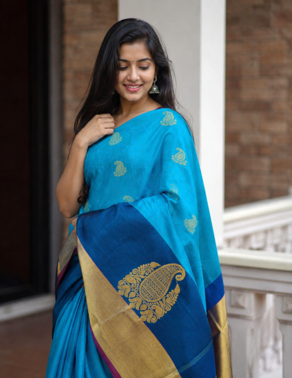 Sky Blue Soft Silk Saree