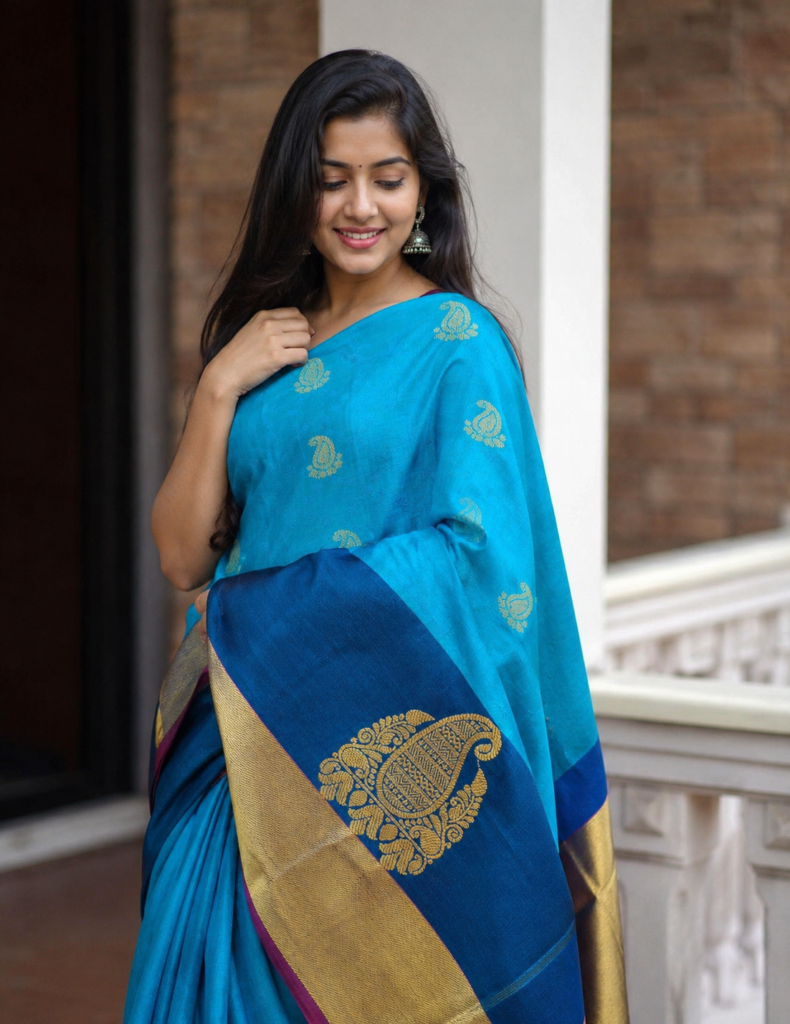 Sky Blue Soft Silk Saree