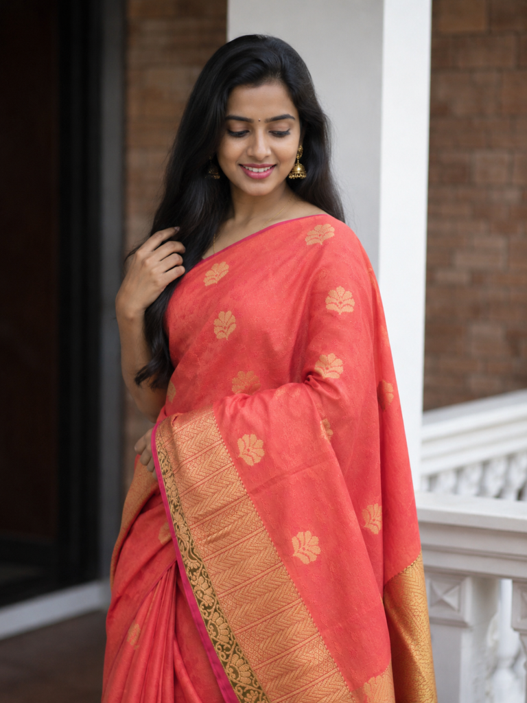 Orange Soft Silk Saree