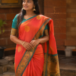 silk029062601 Orange Soft Silk Saree