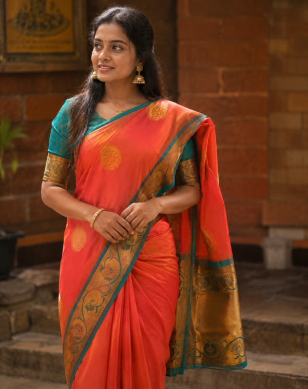 Orange Soft Silk Saree